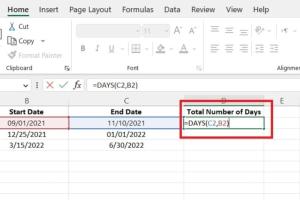 Easily Calculate the Number of Days Between Two Dates in Microsoft Excel