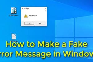 Crafting Illusions: How to Create Fake Error Messages in Windows