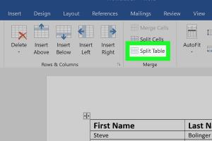 Mastering Table Splits in Microsoft Word: A Comprehensive Guide