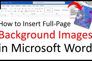 4 Effective Methods to Insert a Background Image on One Page in Word